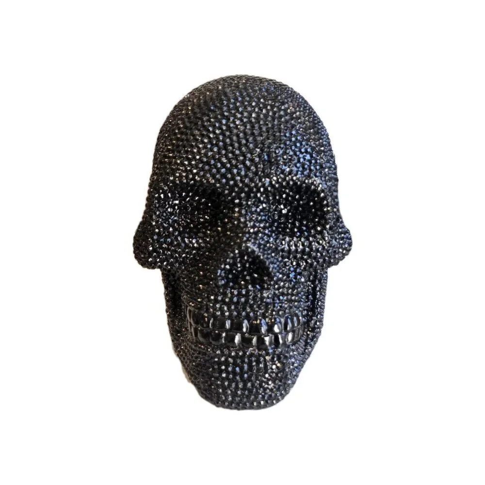 New Black Rhinestone Halloween Skull Room Decor Decoration Figurine Sculpture